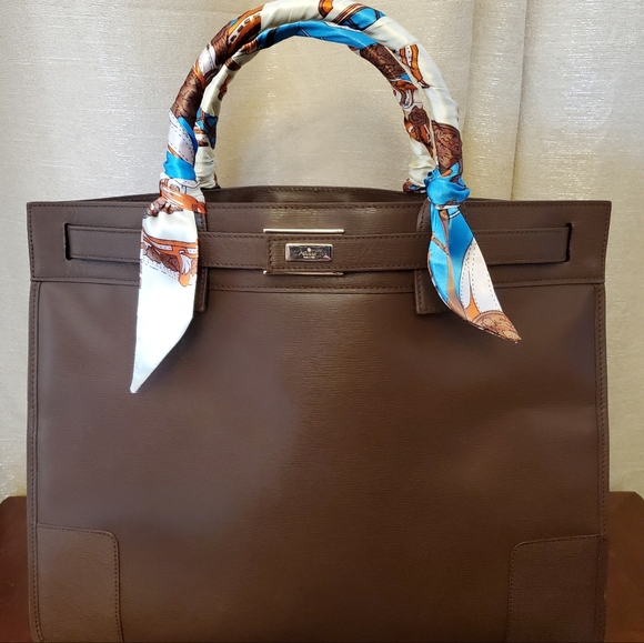FINAL PRICE Gucci Vintage Brown Leather Birkin Style Handbag